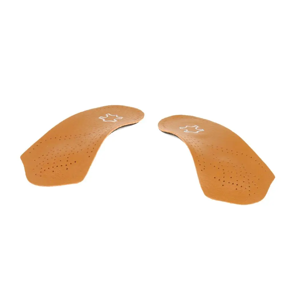 High Arch Orthopedic Insoles for Shoes Leather Flat Foot Support Plantar Fasciitis Template for Daily Use