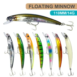 11cm 14g Fishing Lures Floating Minnow Wobbler Long Casting Laser Artificial Hard Bait Fishing Accessories Pike Bass Decoy MN648