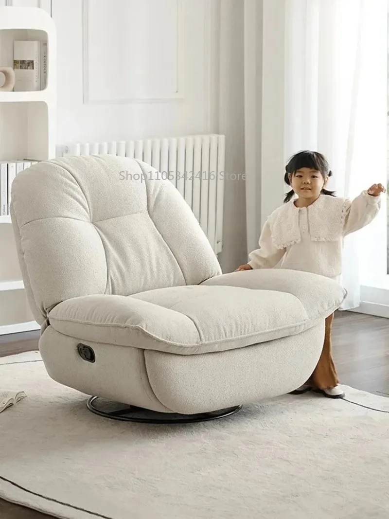 Modern Minimalist Electric Reclining Lazy Sofa, Multifunctional Rotating Single Rocking Chair for Living Room
