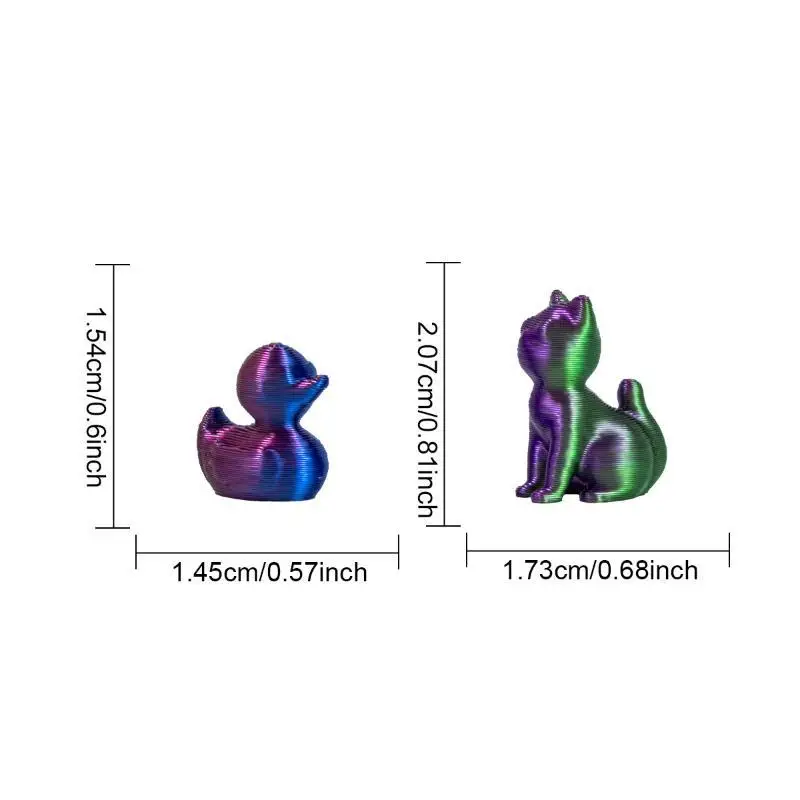 3D Printed Mini Animal Figurines Scratch Resistant Mixed Color Assortment Durable Home Window Sill Decor Ornaments