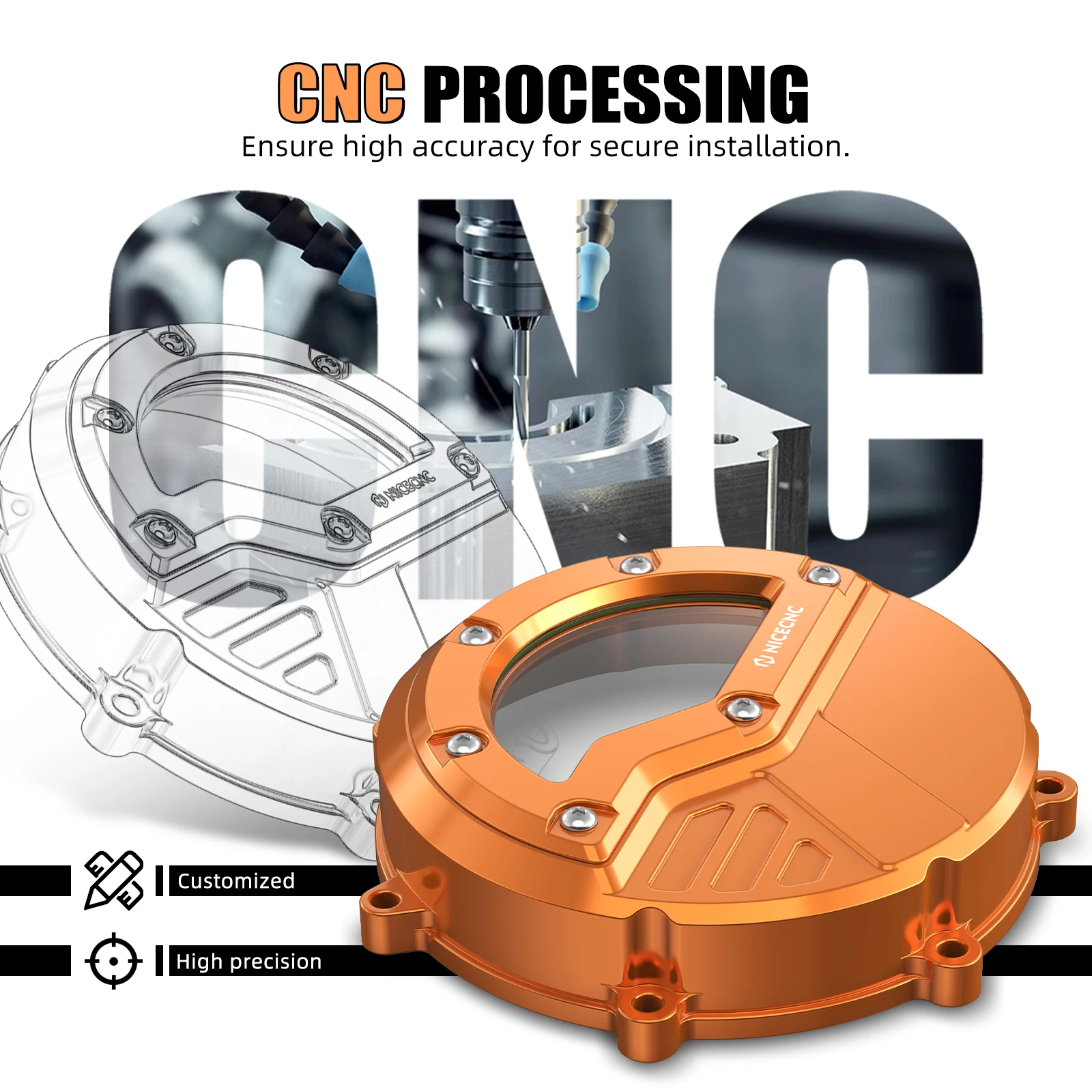 For 2006-2013 KTM 990 Adventure Transparent Clutch Cover for KTM 990 LC8 Adventure 2007-2012 990 SMT 10-13 990 Adventure R 09-12