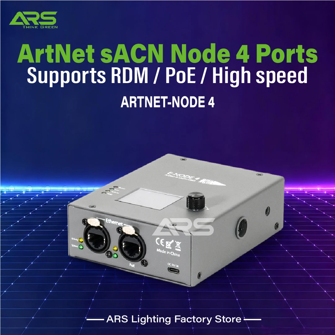 

Art-Net sACN Node DMX lighting Controller Artnet to DMX Converter 4 universes supports RDM for stage disco bar DJ wedding party