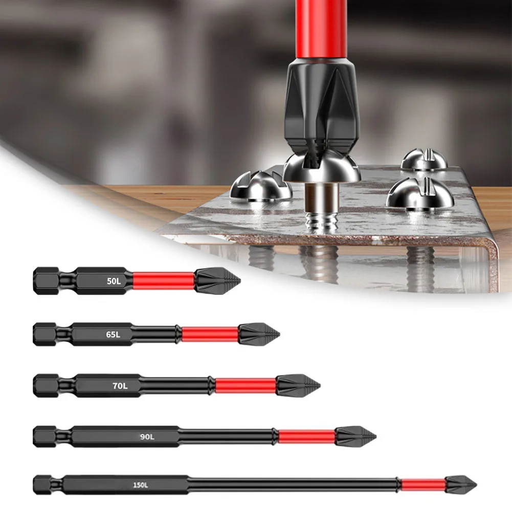 Batch Head Drill Bits 5 Pcs For Screwdriver High Strength Magnetic Long Lasting Practical Brand New High Quality