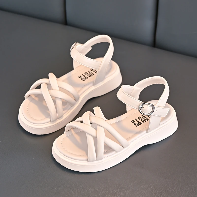 

Elegant Summer New Style Korean Version Princess Children's Sandals Elegant Open Toe Stylish Versatile Cute Student Sandals