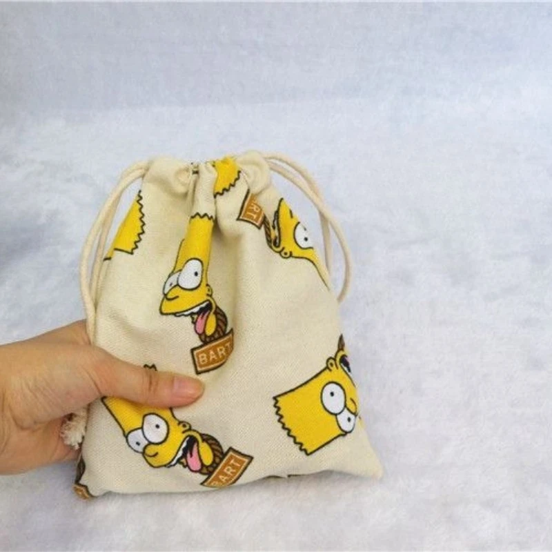 The Simpsons Aufbewahrungstasche, Bart Simpson Cartoon und niedliche Geldbörse, tragbar für Ausflüge, große Kapazität, Kordelzug-Kosmetiktasche – Detail 3