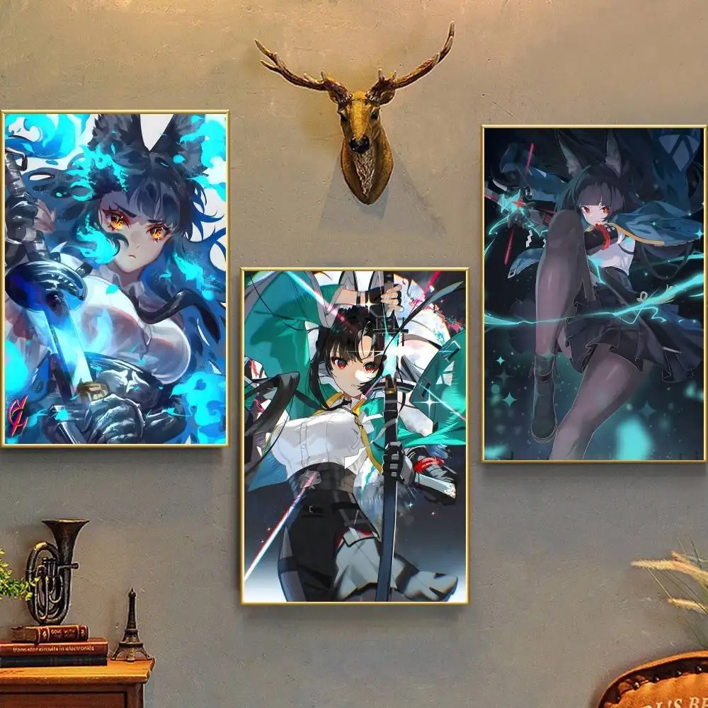 Zenless Zone Zero Hoshimi Miyabi Game  Poster Self-adhesive Art Waterproof Paper Sticker Coffee House Bar Room Wall Decor