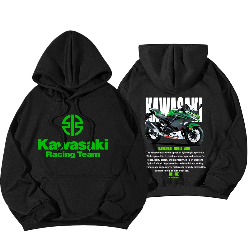 

Новая толстовка с капюшоном с мотоциклетным принтом Kawasaki Ninja 400 для мужчин и женщин, коллекция осень/зима 2025 года.