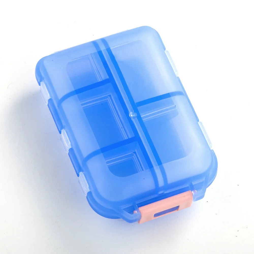 Portable 7 Days Weekly Pill Case Double Layer 10 Grid Medicine Box Storage Box Hairpin