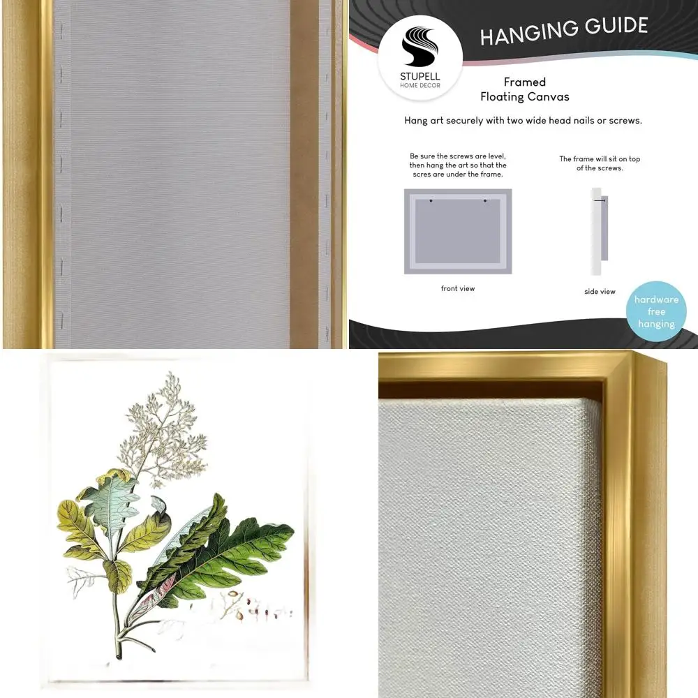 

Винтажный ботанический лист Art by World Art Group, 24x30, золотая рамка