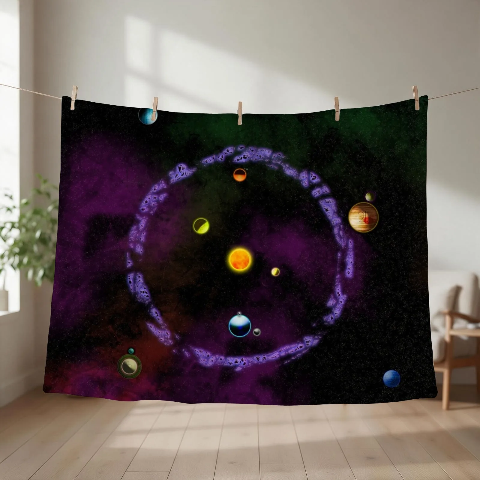 You Are Here (Destiny 2 mapmaking project) Throw Blanket Bed covers Plaid Nap Flannel Blankets