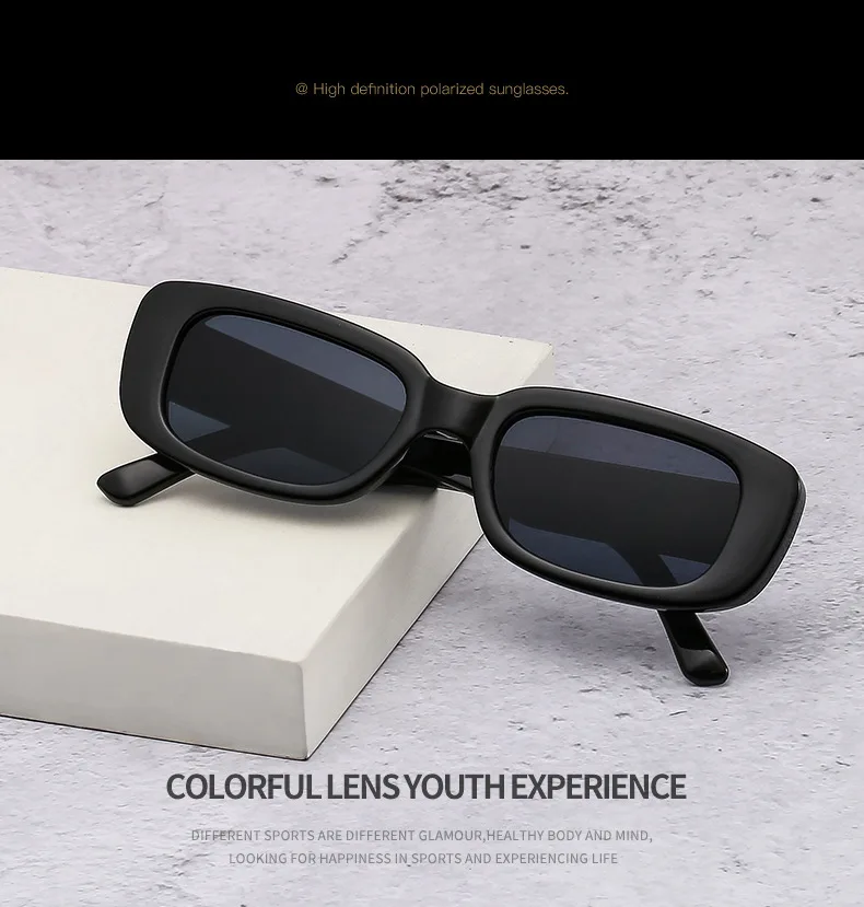 Trendige Mode-Sonnenbrille mit Kleinem Rechteckigem Rahmen für Damen, Luxusmarken-Designer Retro Quadratische Sonnenbrille für Frauen – Detail 6