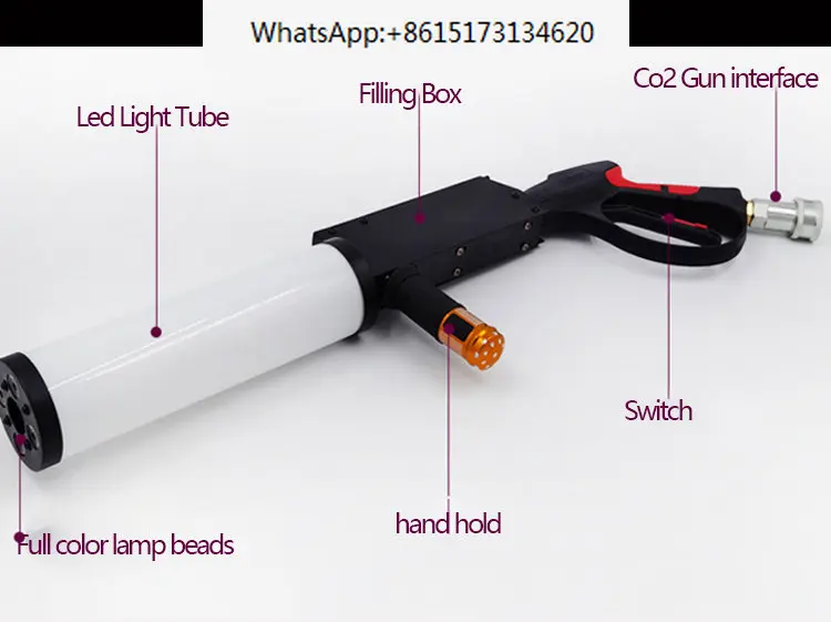 Disco dj stage effects gun confetti machine co2 jet smoke gun with lights