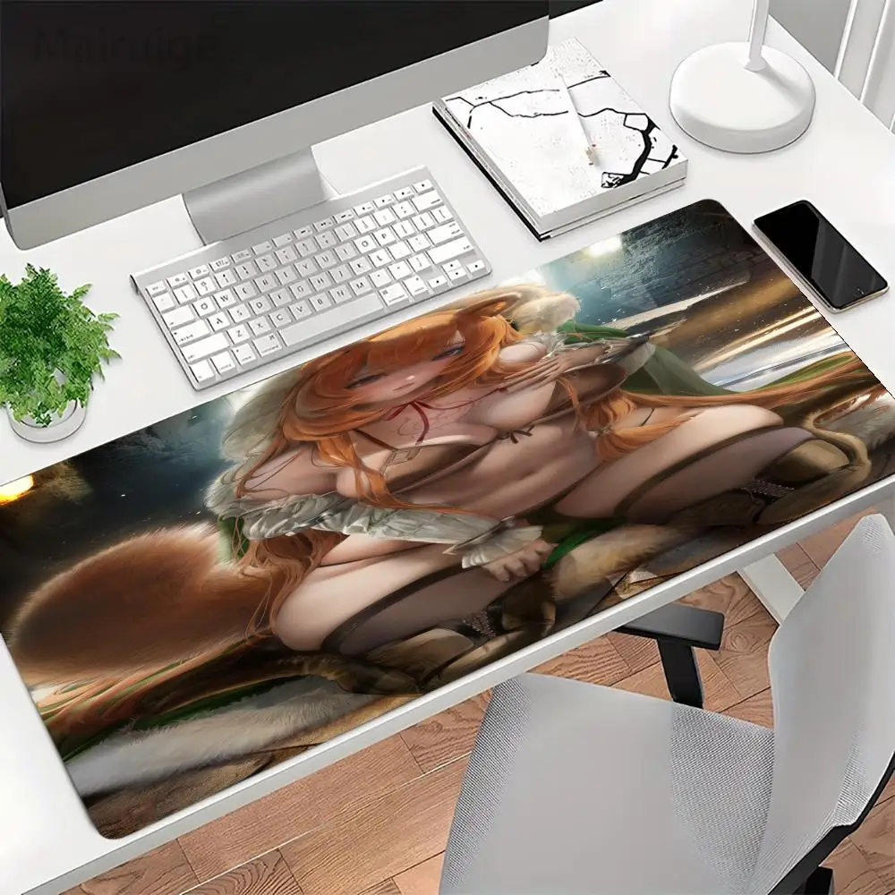 Mouse pad kawaii, material para jogos, mesa, sexy, menina, fofo, mousepad, tapete de mesa, computador, acessório de pc, 900x400