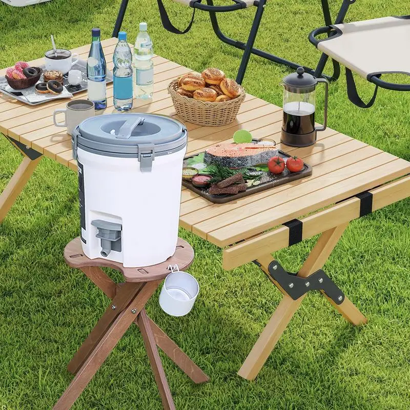 Petite table de camping pliante portable, table pliante ronde, table de camping multifonctionnelle, table d'extérieur légère