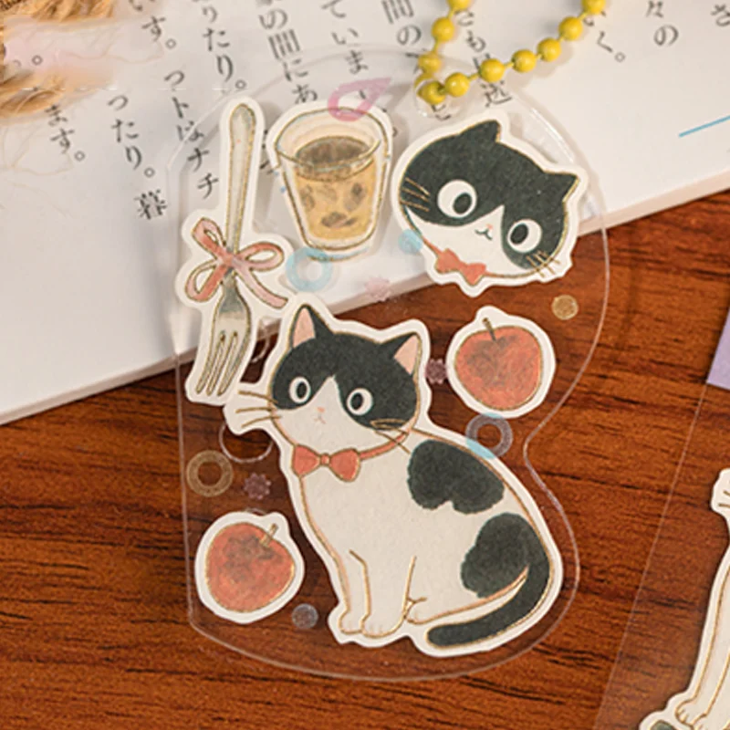 Mr. Paper-pegatinas de animales, 1 hoja/paquete, pegatinas de gato bonito para mascotas, manuales para el hogar, regalos de decoración DIY para móviles