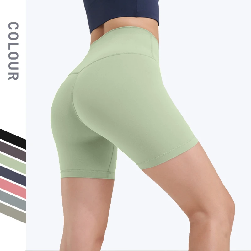 

Yoga Shorts Women's Cycling Short Breathable Plain Biker Shorts Female Seamless Sports Formfitting Quick Drying Shorts Pant Q567