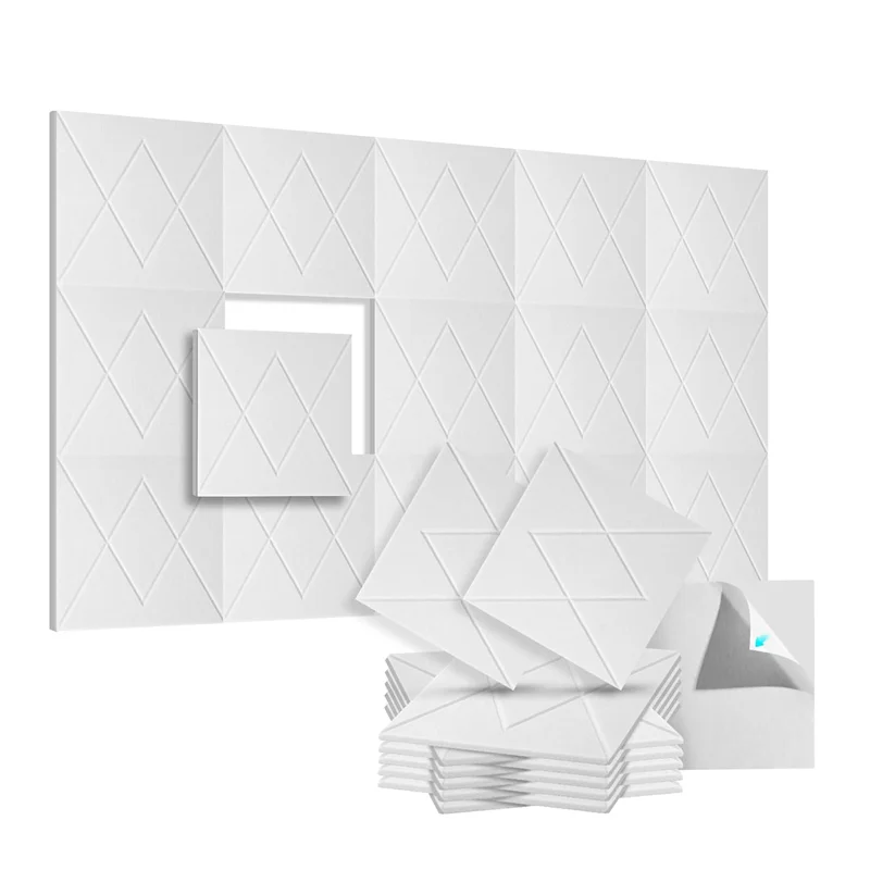 

ABJM-12 Pack Acoustic Foam Panels 12X12x0.4Inch, Self Adhesive Soundproof Wall Panels, For Walls Home, Office