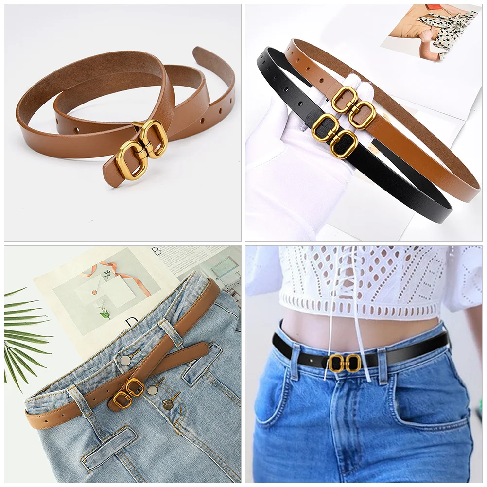 

2Pcs BlackBeige Dress Belts Women Fashionable Waist Belts for Dresses Pants Enhance Body Shape