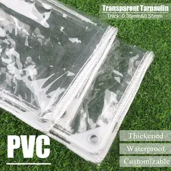 0.35&0.55mm PVC Clear Tarpaulin Furniture Raincover Garden transparent Waterproof Canvas Outdoor Heavy-duty Rainproof Cloth