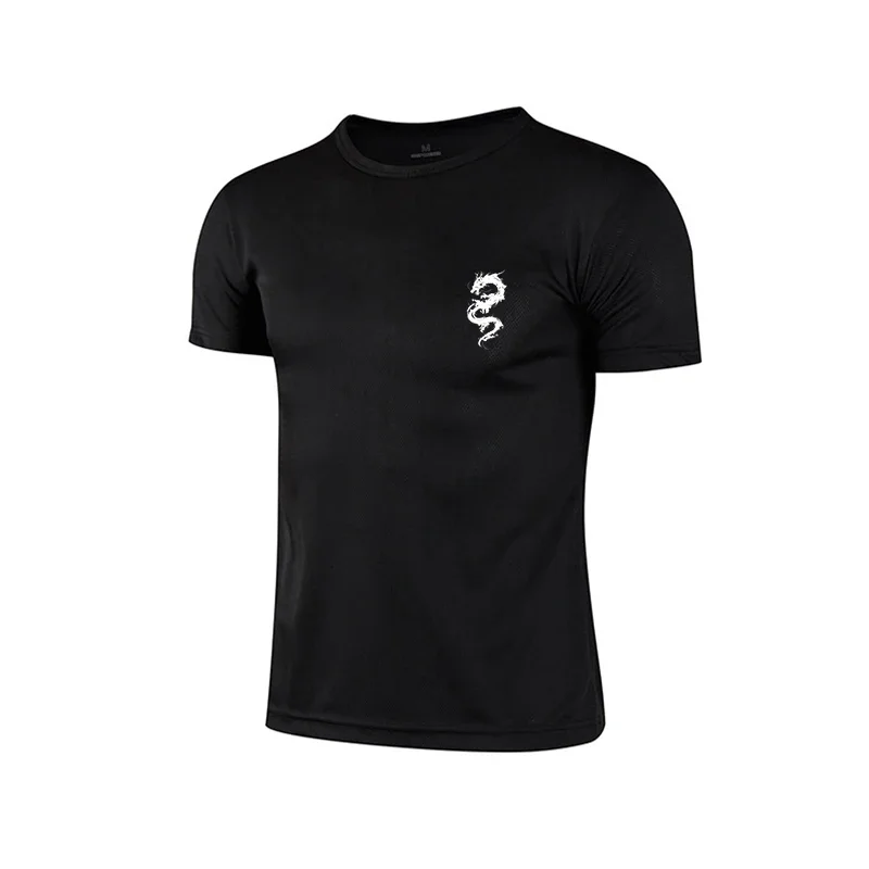 2026 Summer Men's Simple Quick-Drying Anti-Sweat Compression Sports T-Shirt Football Jacket Jogging Running Sports Fitne