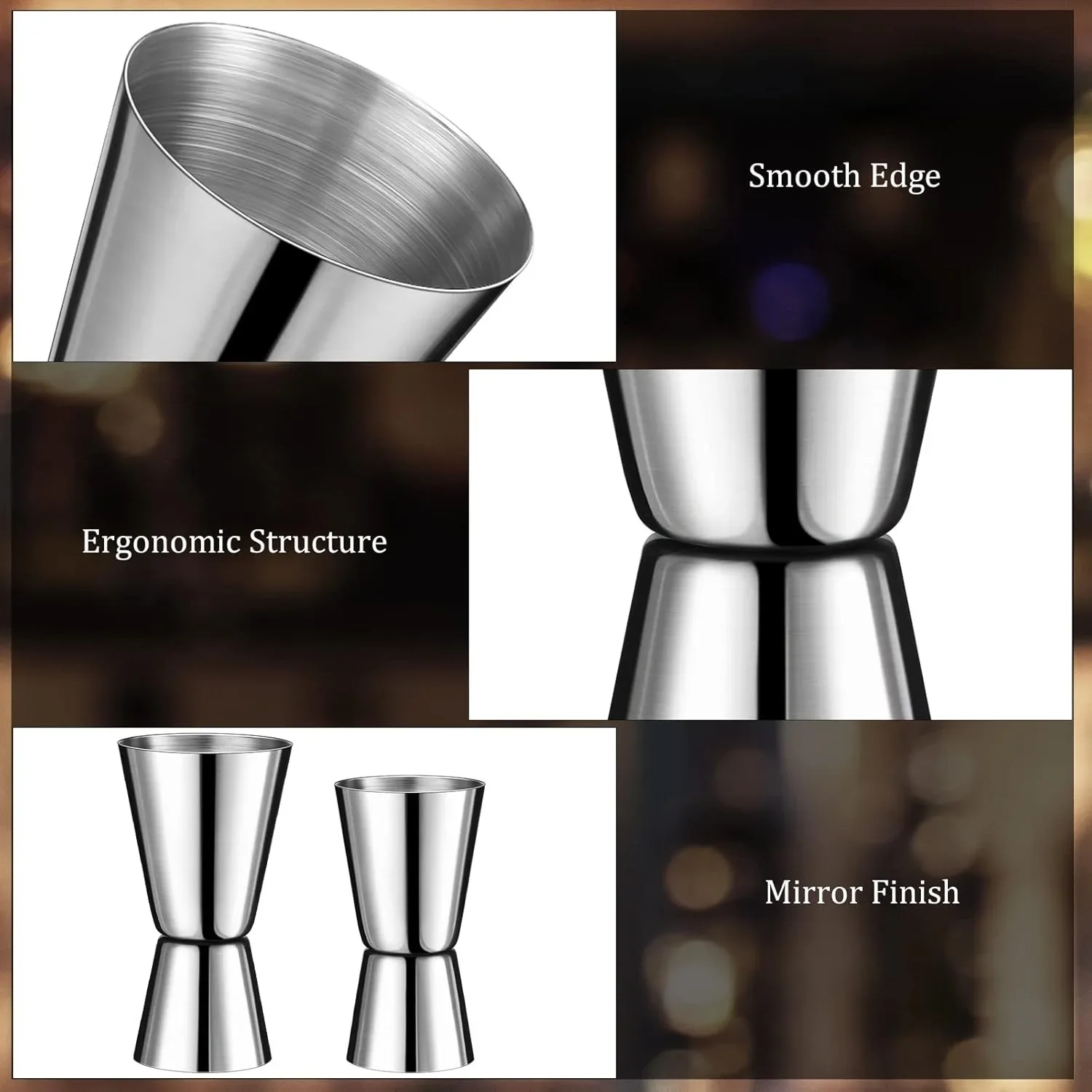 Stainless Steel Cocktail Shaker  Measure Cup Dual Shot Drink Spirit Measure Jigger Kitchen Gadgets wine accessories bartender