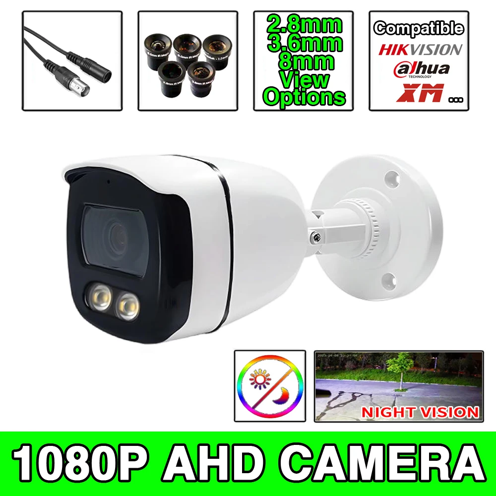 

Уличная AHD-камера видеонаблюдения 1080P Full Color с водонепроницаемым корпусом, автоматической подсветкой и мощными светодиодами для круглосуточного мониторинга и безопасности