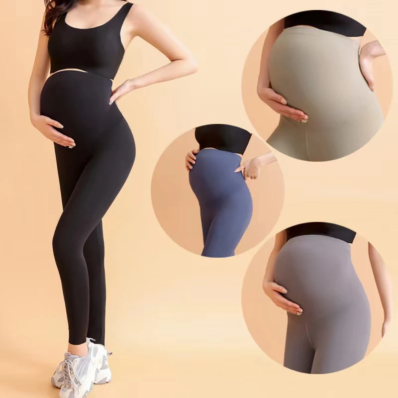 

women Belly Support High Waist pregnancy Leggings Skinny Maternity clothes for pregnant Knitted Leggins Body Shaper Trousers