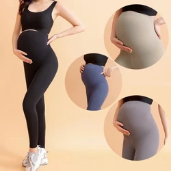 Leggings de cintura alta para mujer embarazada, ropa de maternidad ajustada, pantalones moldeadores de Cuerpo de punto