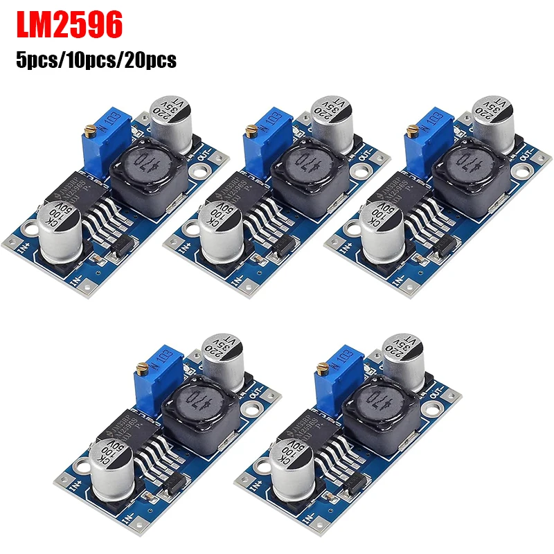 5/10/20pcs LM2596 DC-DC Step Down Variable Volt Regulator Input 3.0-40V Output 1.5-35V Adjustable Buck Converter Electronic