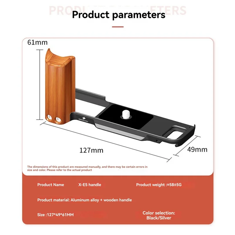 【Sleek Design】Photography Shooting Accessories For Fuji X-E5 Camera Quick Release Plate Solid Wood Handle For FUJIFILM Micro Sin