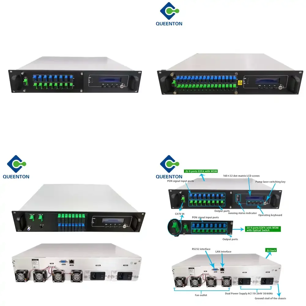 

Оптический усилитель WDM EDFA 1550 нм, 8/16 портов, 17-23 дБм, для CATV GPON EYDFA