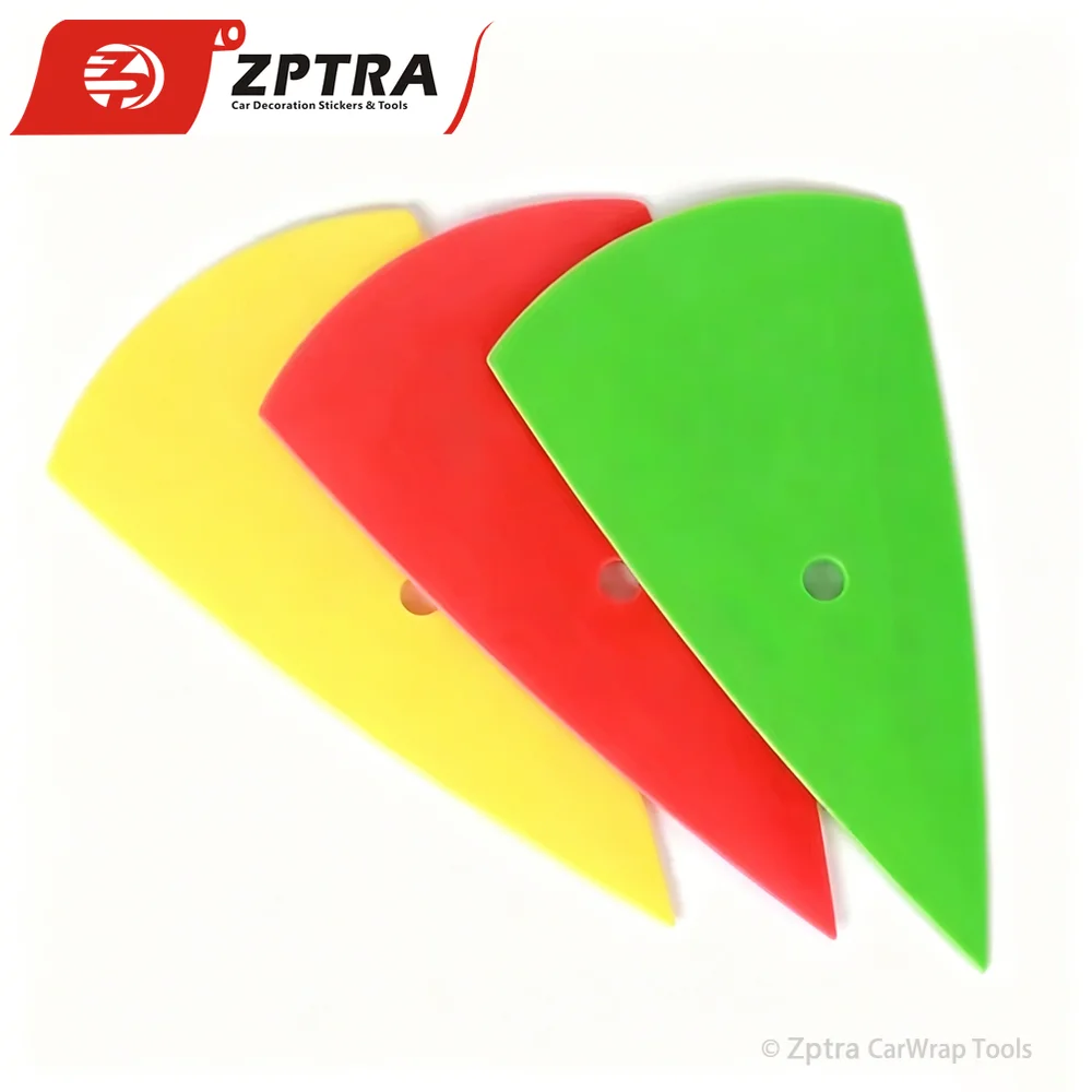 Factory Low Price Three Color Vinyl Scraper Automotive Screen Flexible Plastic Water Droplet Shaped Round Headed Pointed Scraper