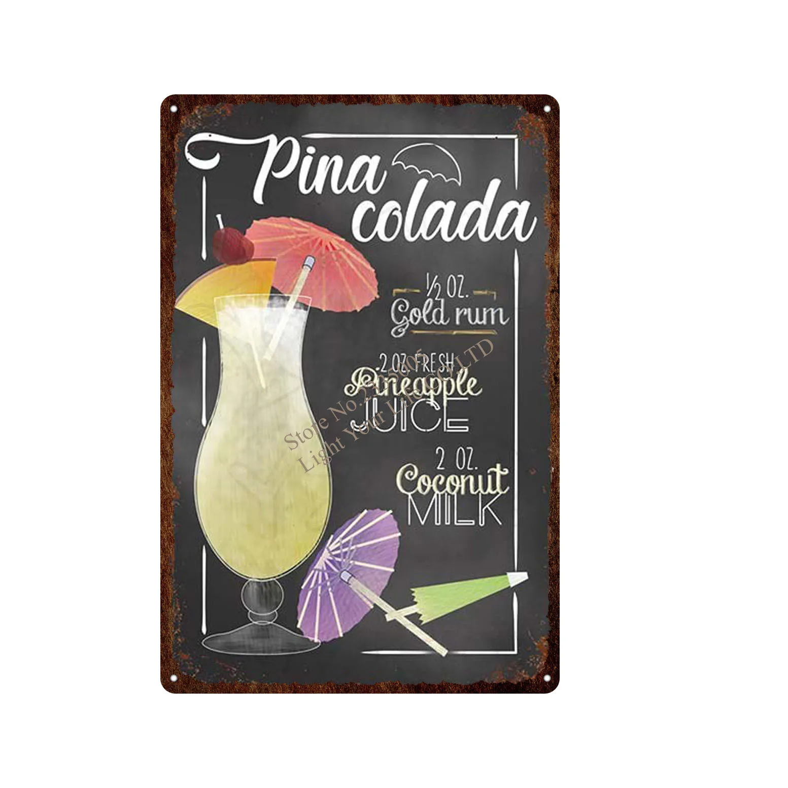 Goblet Tin sign Food Decorative Plaque Metal Vintage Wall Bar Home Art kitchen Shop Decor 30X20CM Poster Metal Poster Drop  sign