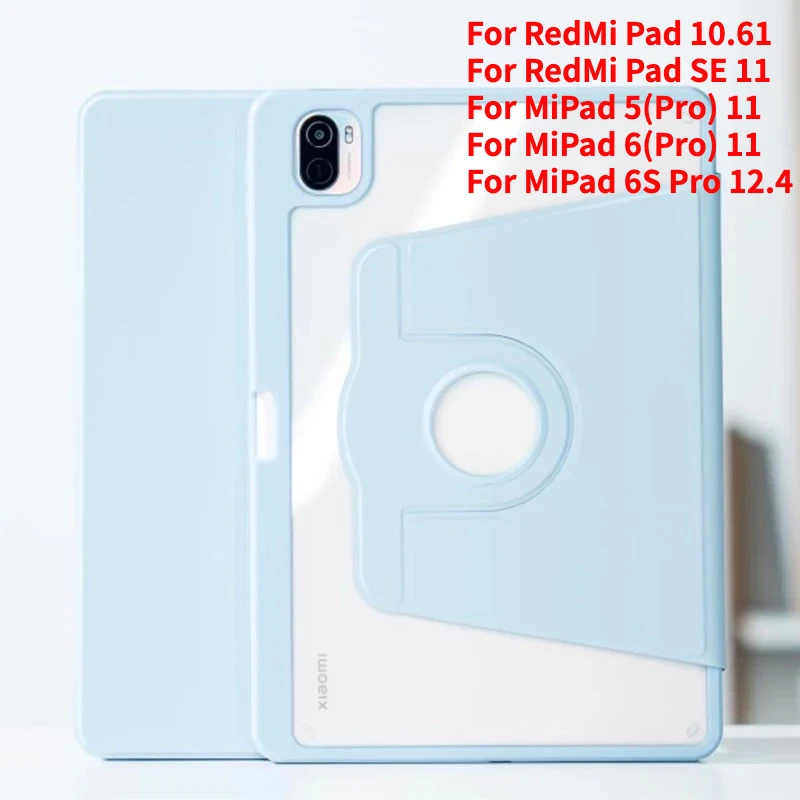 

360° Rotation Case For Redmi Pad SE 10.61''/11'' Funda Cover,Case For Xiaomi MiPad 5 6 Pro 11'',Pad 6S Pro 12.4'' With Pen Slot