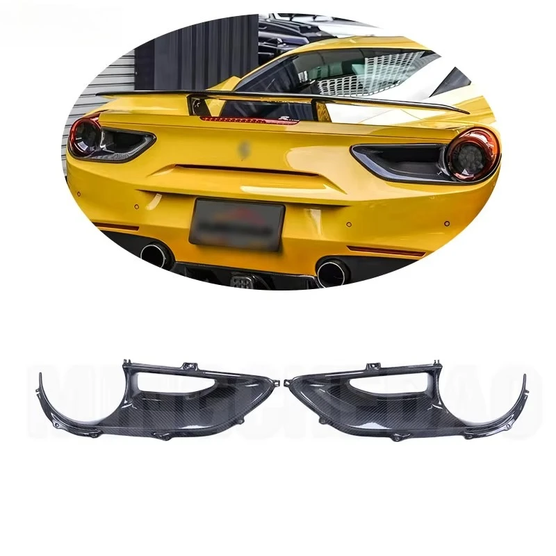 

High Quality Dry Carbon Fiber Rear Tail Light Frame Air Vent Trim Covers for Ferrari 488 GTB 2015-2018 Bodykit Car Accessories