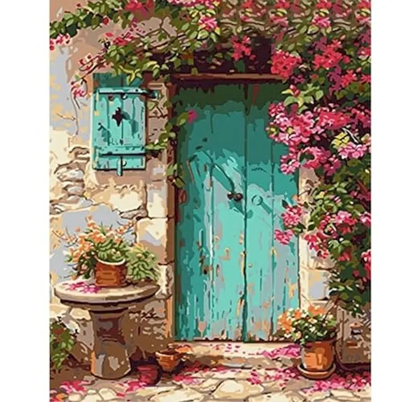 

GATYZTORY Diy Oil Painting By Numbers Door Landscape Picture By Numbers Kits Modern Home Wall Art Decors 40x50cm Diy Gift