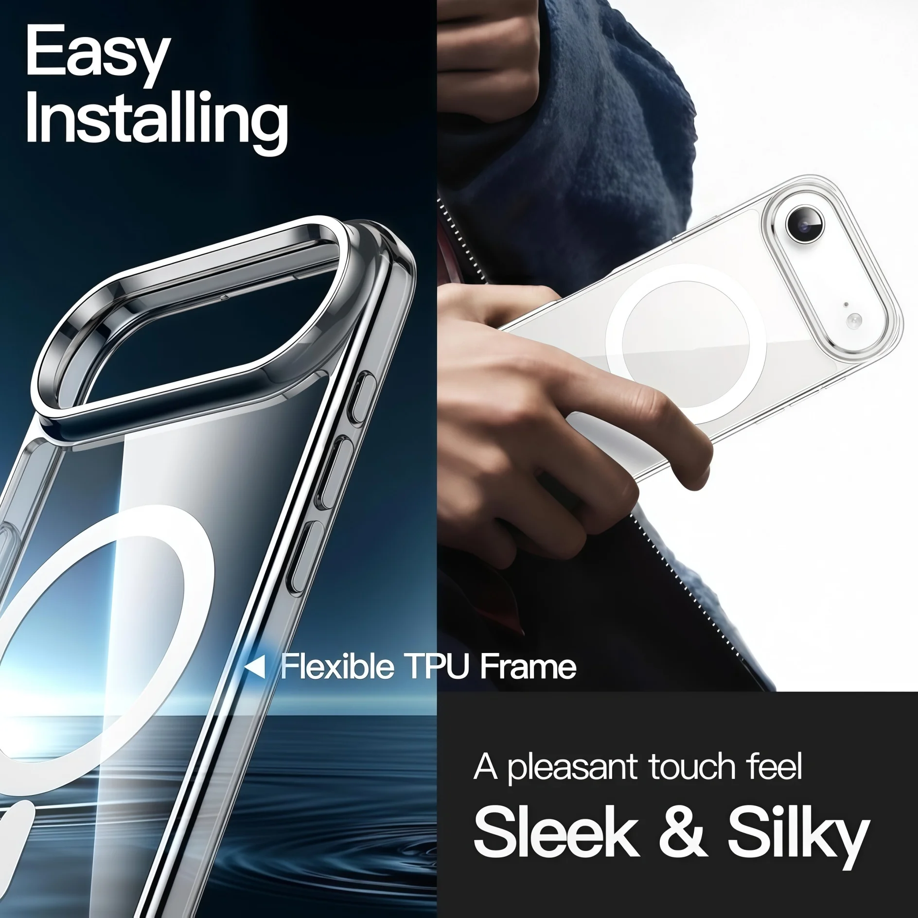Kristallklarer magnetischer, hochtransluzenter TPU-Handyhülle mit magnetischer TPU-Handyhülle für iPhone Air, Geschenke für Mädchen, Weihnachtsgeschenke – Detail 8