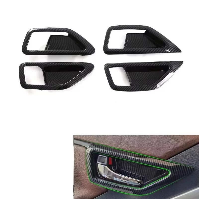 

For Toyota Innova 2023 2024 Carbon Fiber Car Inner Door Handle Bowl Cover Trim Interior Accessories