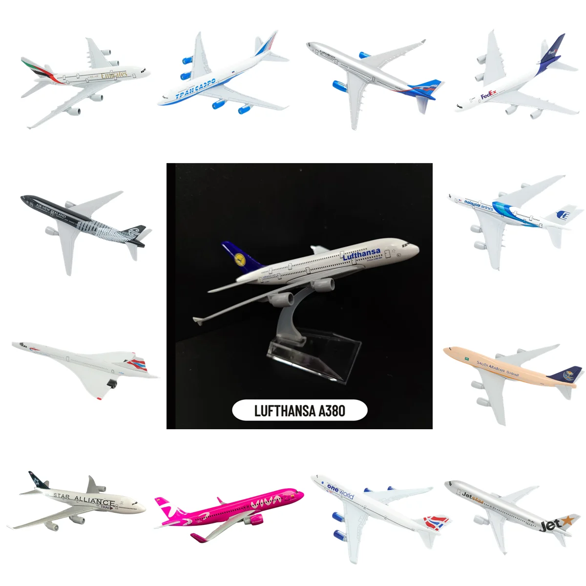 Копия металлического самолета B737 B747 B787 A330 A380, масштаб 1:400, 15 см