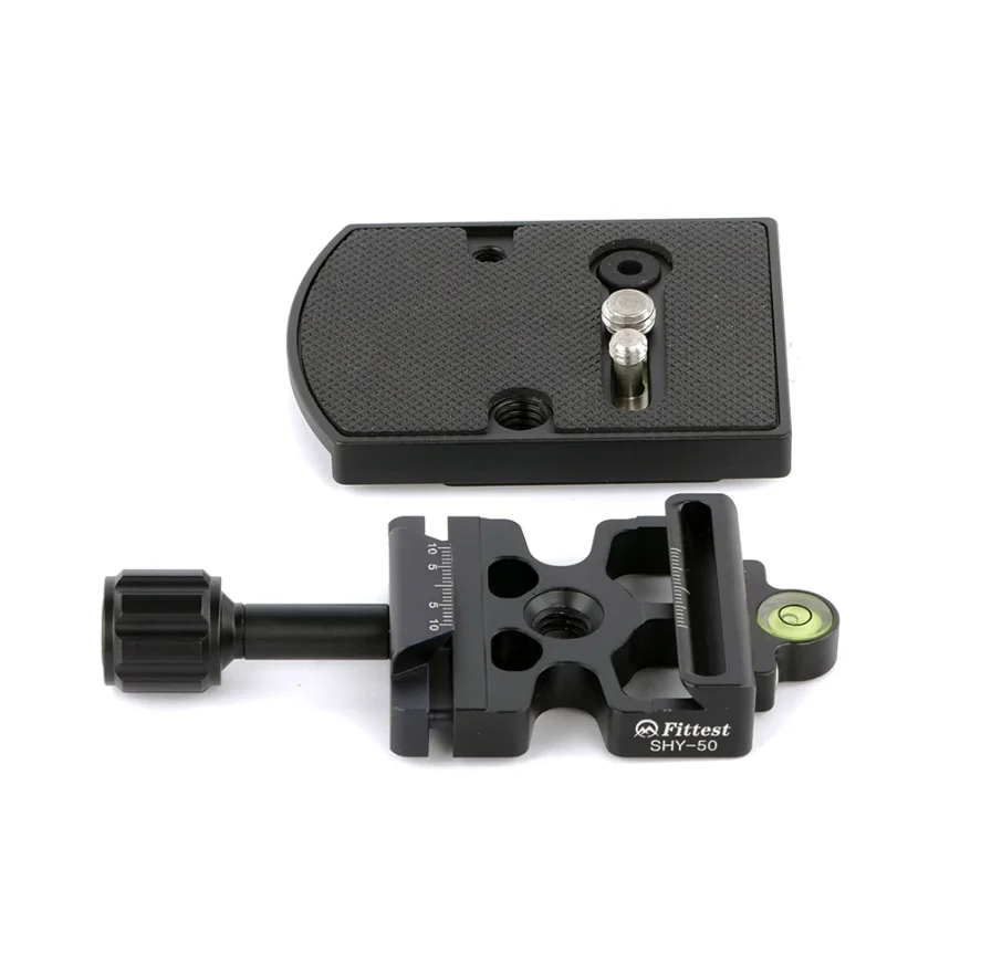 FITTEST 3in1 Clamp Compatible with Arca Swiss Manfrotto 200pl-14 410pl-14 Quick Release Plate Tripod Head Mount Adapter