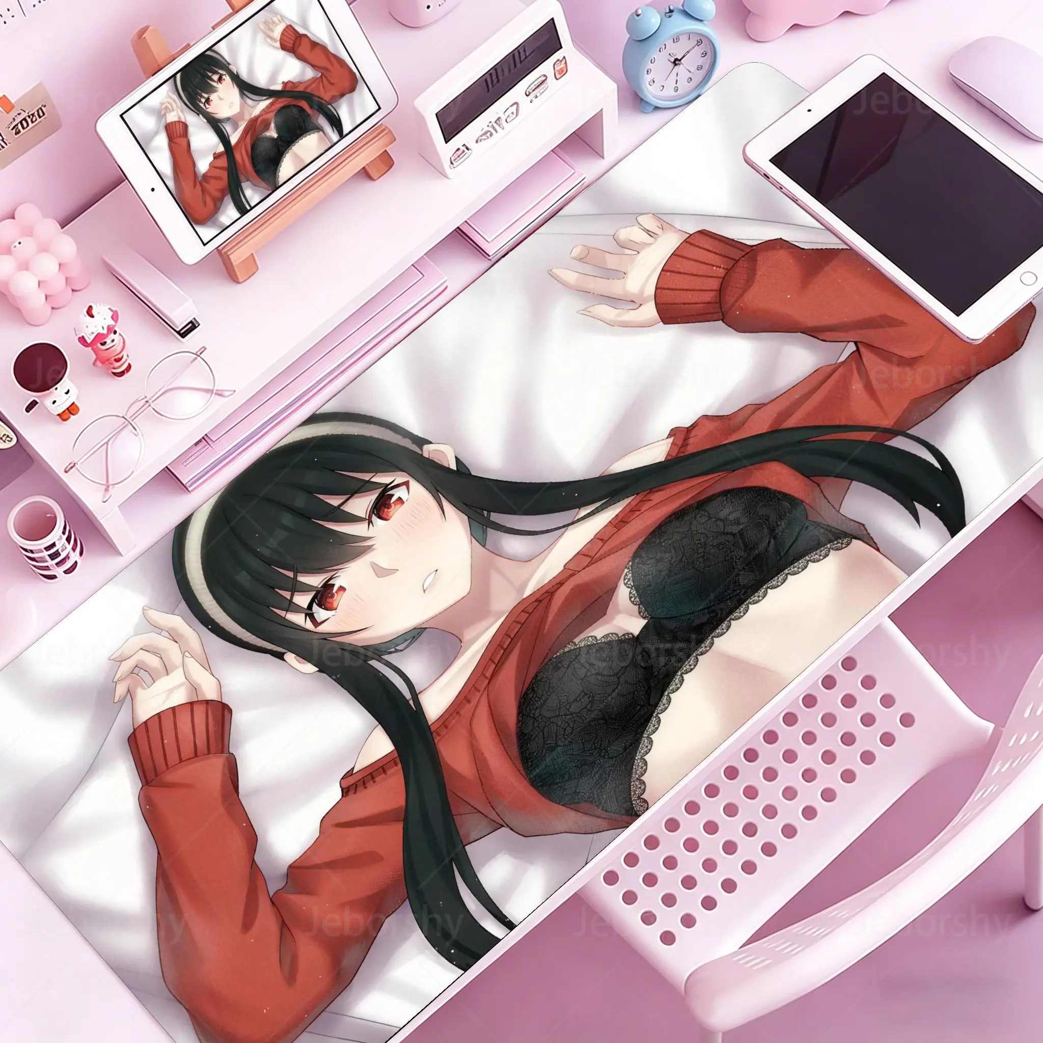 Alfombrilla de ratón SPY×FAMILY XXL Anya Forger, alfombrillas para teclado de Anime Loid Forger, alfombrilla para ratón Yor Forger