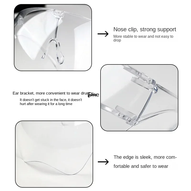 1 Uds. Máscara protectora de cara completa de alta definición transparente antiniebla antisalpicaduras gafas de alta transparencia herramienta de Arte de uñas