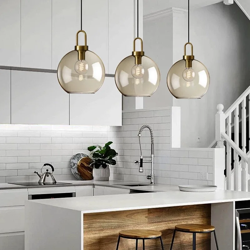 

Nordic Creative Personality Restaurant Chandelier Modern Simple Industrial Style Cafe Window Bar Single Head Glass Pendant Lamp