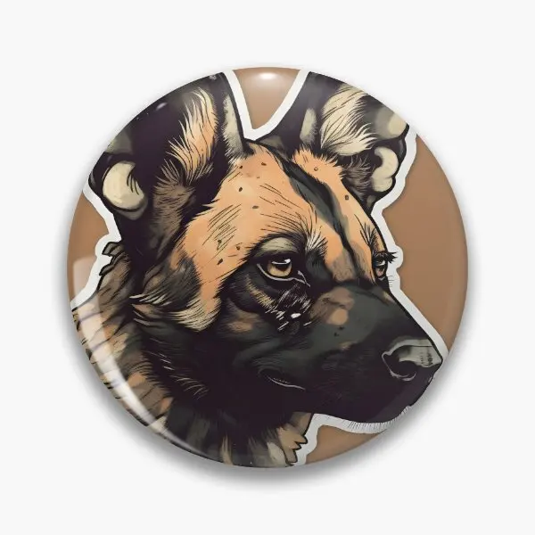 African Wild Dog Sticker Shirt Case  Soft Button Pin Lover Funny Jewelry Lapel Pin Cute Creative Cartoon Clothes Collar Decor