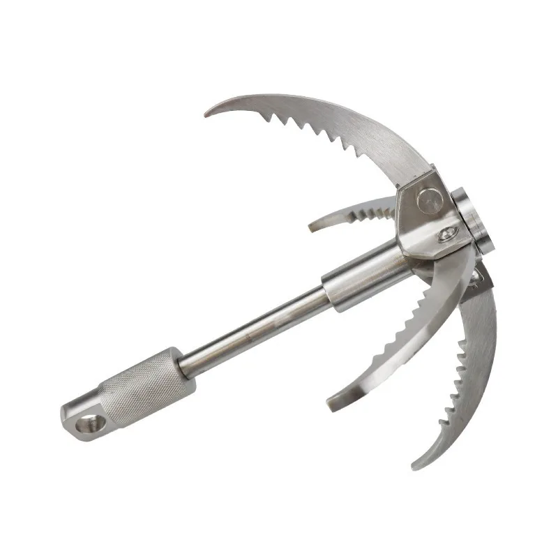 Stainless Steel Foldable Rescue Hook Anti Slip Rotary Shaft Large Climbing Carabiner For Outdoor Mountaineering Wilderness