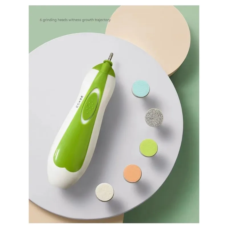 【ABODE】ماكينة تشذيب أظافر الأطفال الكهربائية 6 في 1، ماكينة قص أظافر الأطفال، مجموعة أدوات العناية بالرضع، مجموعة مانيكير للأطفال الصغار أو البالغين