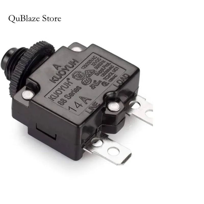 

KUOYUH 88 Series 14A Straight PIN Mini Circuit Breaker Manual Reset Thermal Overload Protector Switch