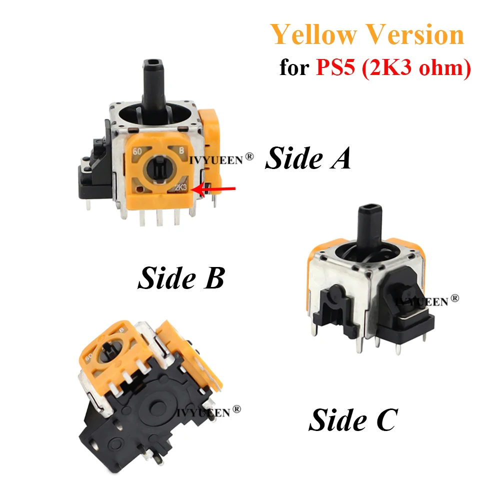 IVYUEEN 2ชุดสำหรับ PlayStation 5 PS5 Controller 3D Analog Stick Sensor โมดูล Potentiometer พร้อม ThumbSticks Caps สำหรับ DualSense
