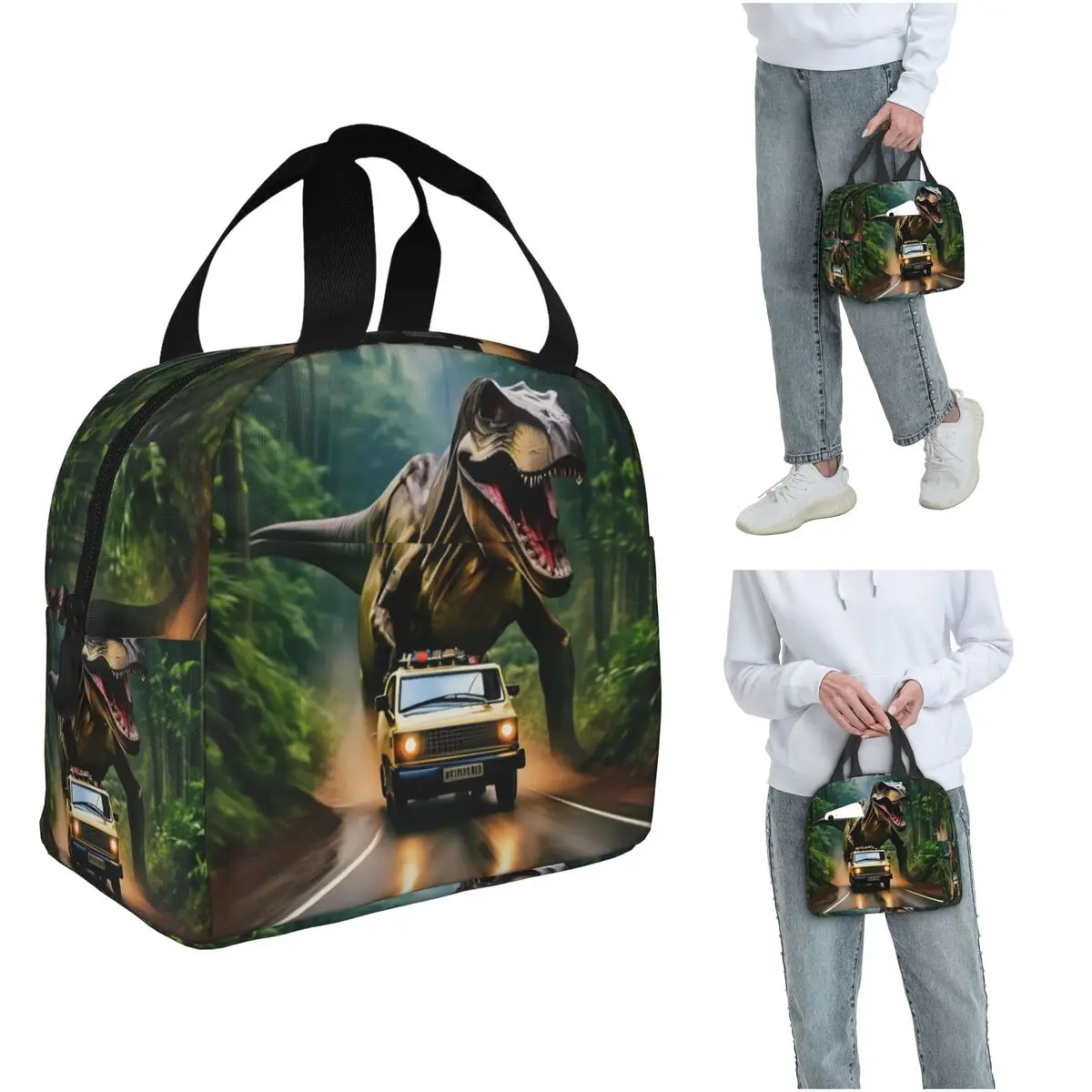 

Dinosaur Pattern Insulated Lunch Bag for Kids School Cooler Thermal Food Box Tote Portable Lunch Boxes Container
