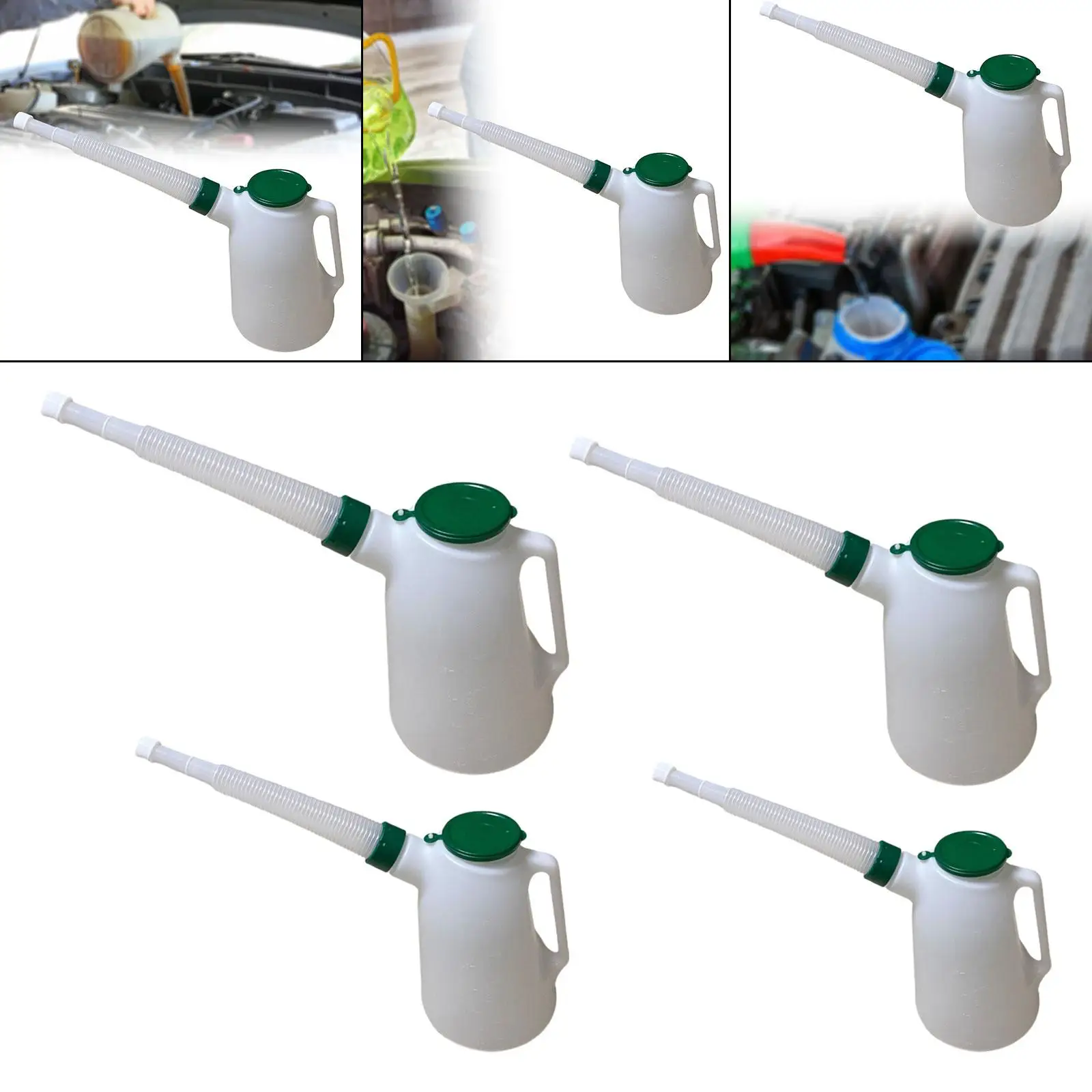 

Oil Jug with Pouring Flexible Spout Lightweight Leakproof Multipurpose Engine Oil Dispenser for Garage Traveling Car